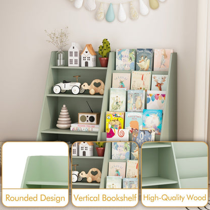 Kids Bookshelf with Toy Storage Organizer, 34.65" Multi-TierBookshelfTorqelo.com