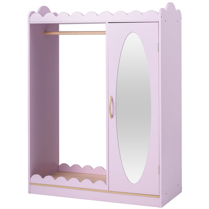 Kids Dress Up Storage Cabinet with Full Length Mirror - PinkKids Storage FurnitureTorqelo.com