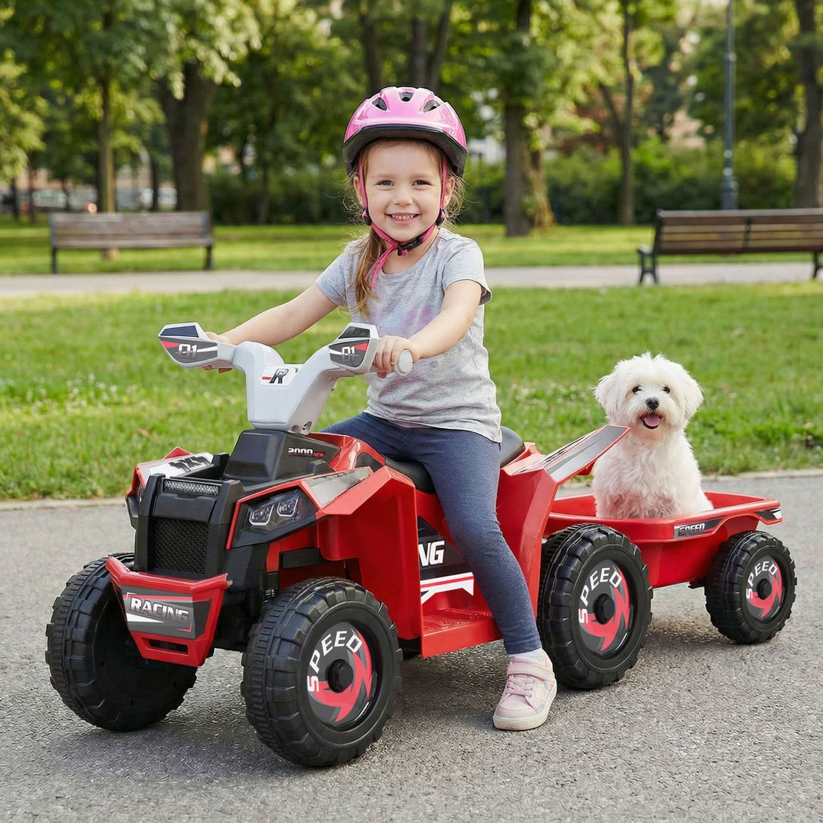 Kids Electric ATV Quad with Detachable Trailer 6VRide-On ToyTorqelo.com