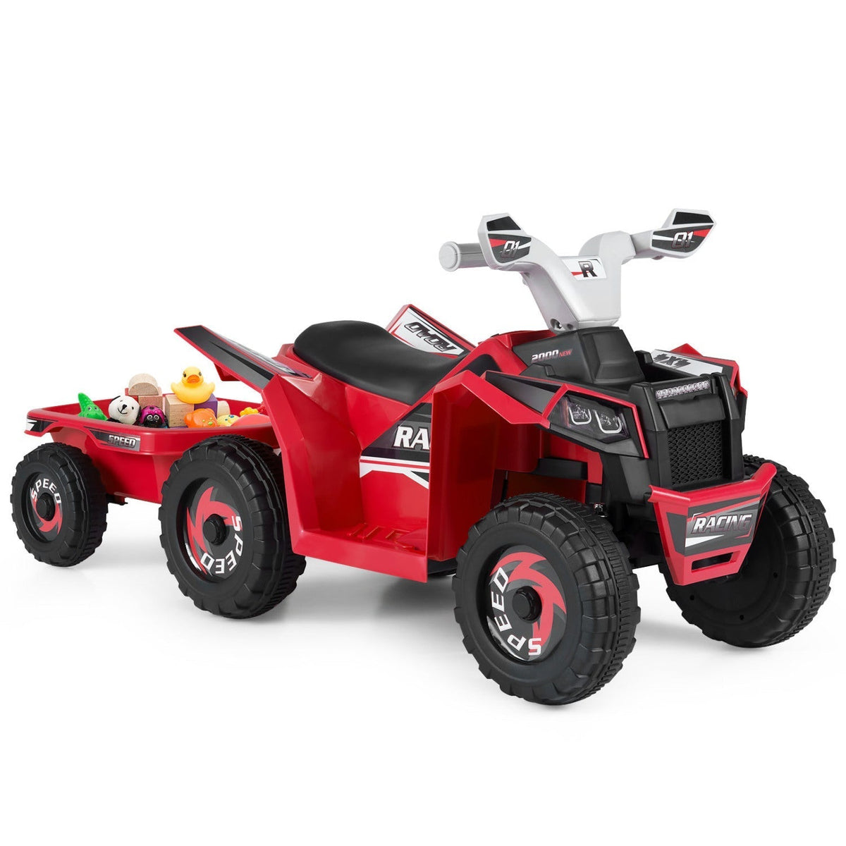 Kids Electric ATV Quad with Detachable Trailer 6VRide-On ToyTorqelo.com