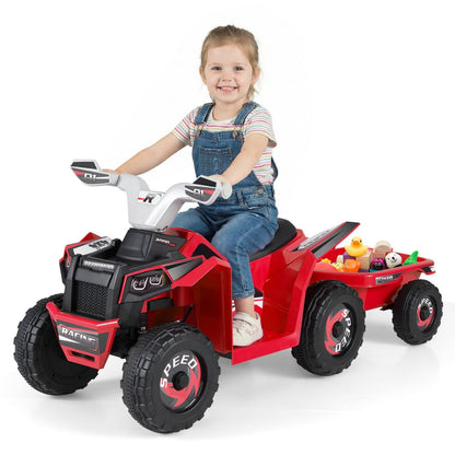 Kids Electric ATV Quad with Detachable Trailer 6VRide-On ToyTorqelo.com
