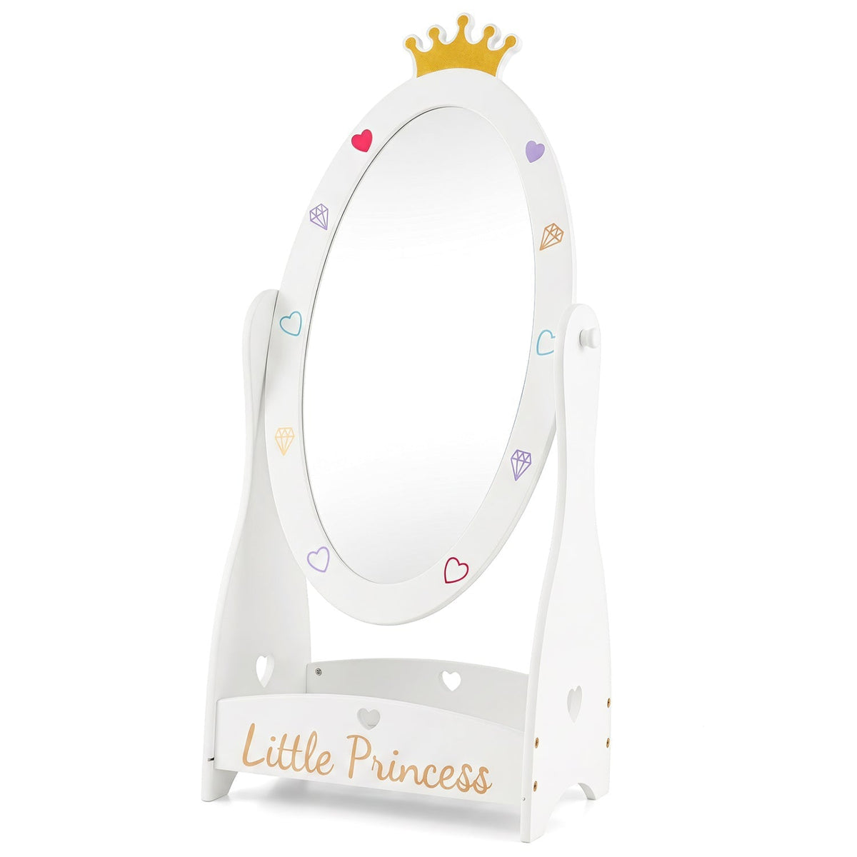 Kids Full Length Mirror with Rotatable Design and ShelfKids MirrorTorqelo.com