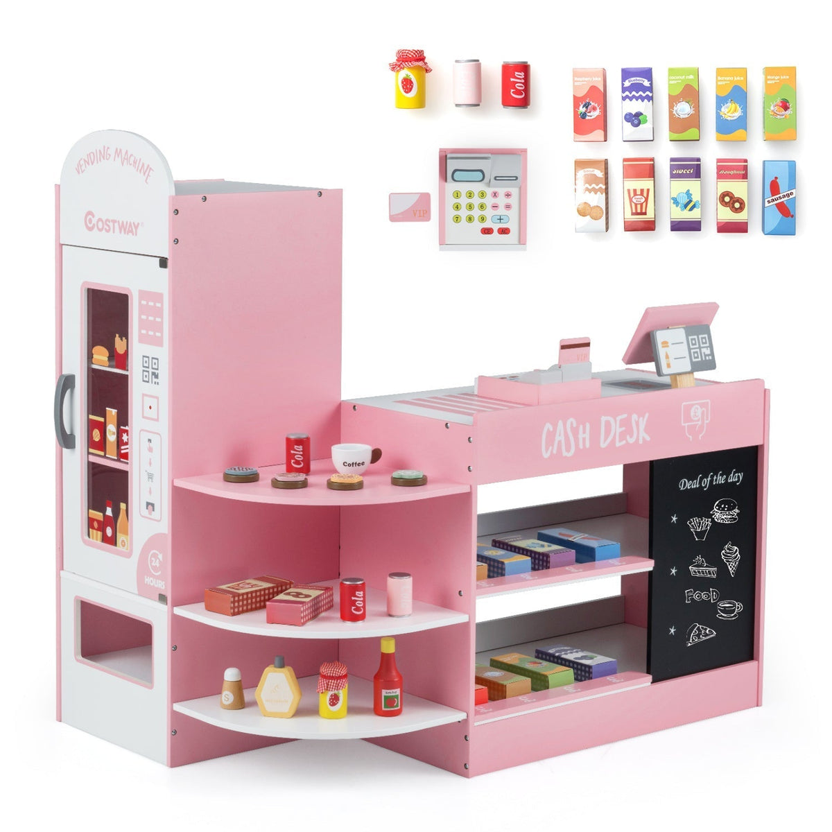 Kids Grocery Store Playset with Cash Register & POS MachinePlay Kitchen SetTorqelo.com