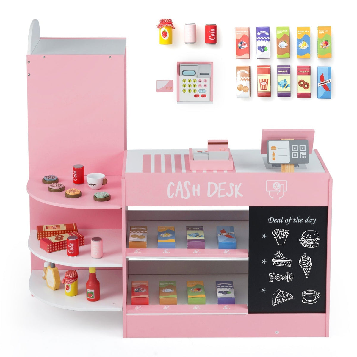 Kids Grocery Store Playset with Cash Register & POS MachinePlay Kitchen SetTorqelo.com