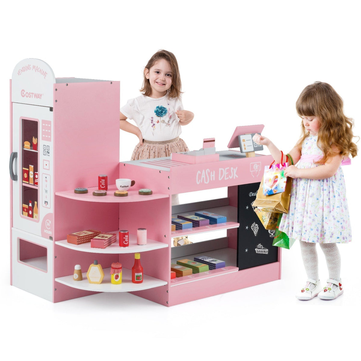 Kids Grocery Store Playset with Cash Register & POS MachinePlay Kitchen SetTorqelo.com