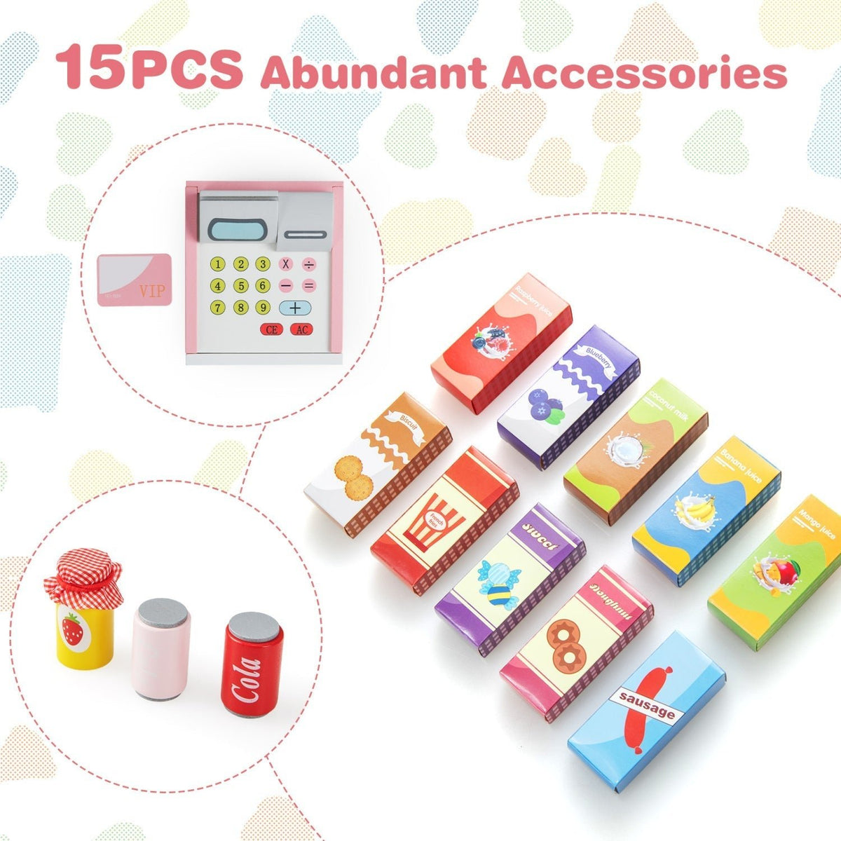 Kids Grocery Store Playset with Cash Register & POS MachinePlay Kitchen SetTorqelo.com