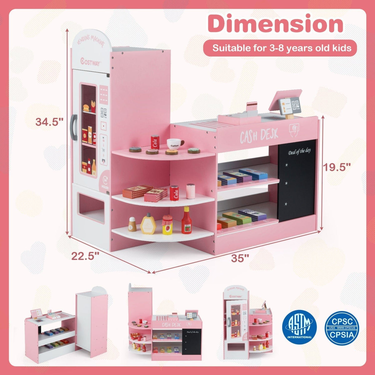Kids Grocery Store Playset with Cash Register & POS MachinePlay Kitchen SetTorqelo.com