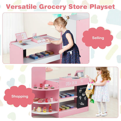 Kids Grocery Store Playset with Cash Register & POS MachinePlay Kitchen SetTorqelo.com