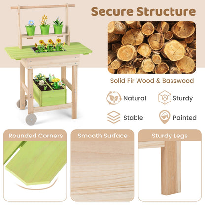 Kids Mud Kitchen with Removable Pots and Planting TroughPlay KitchenTorqelo.com