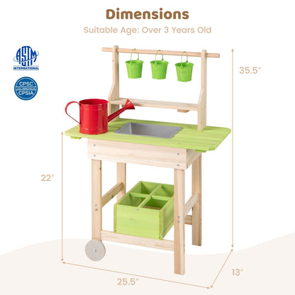 Kids Mud Kitchen with Removable Pots and Planting TroughPlay KitchenTorqelo.com