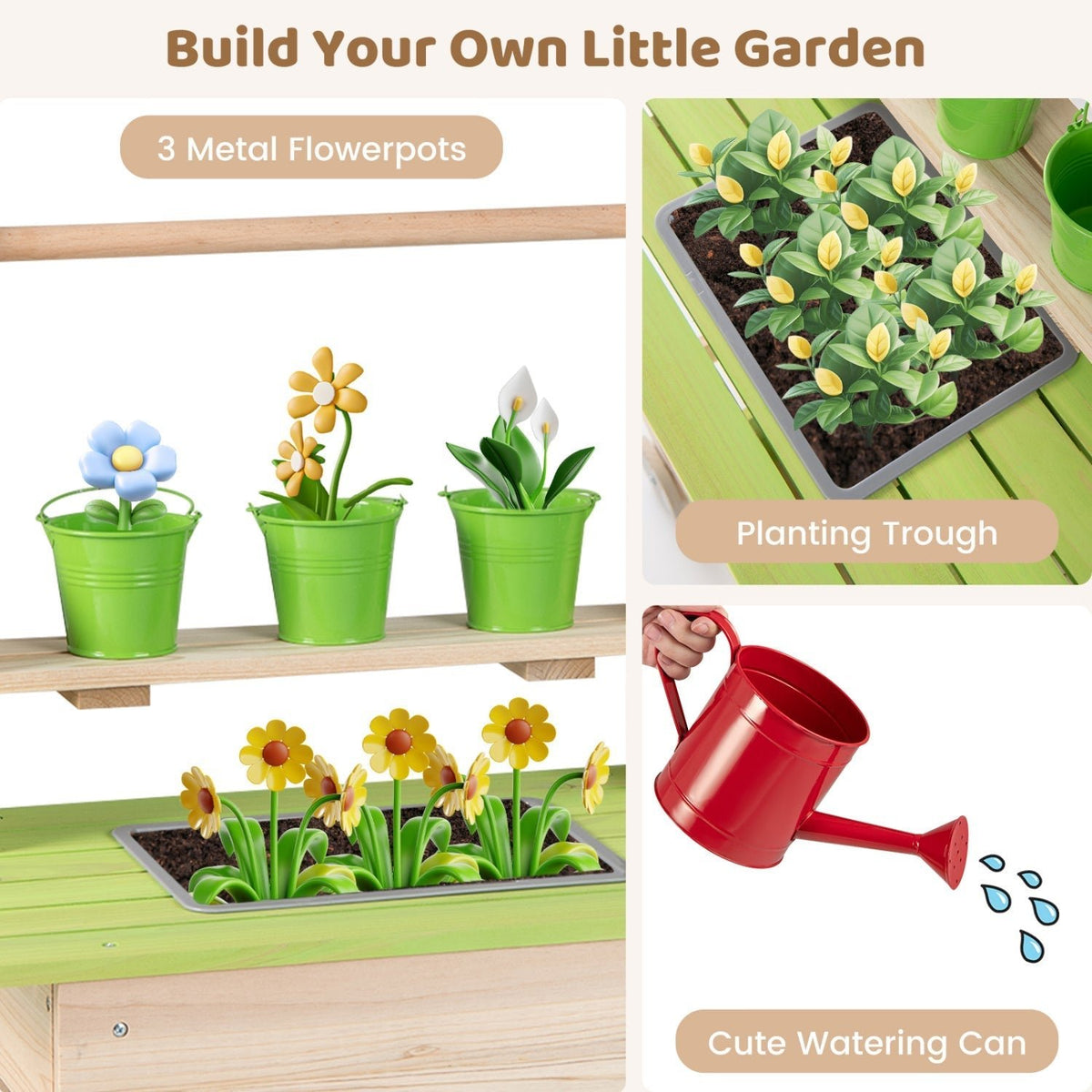 Kids Mud Kitchen with Removable Pots and Planting TroughPlay KitchenTorqelo.com