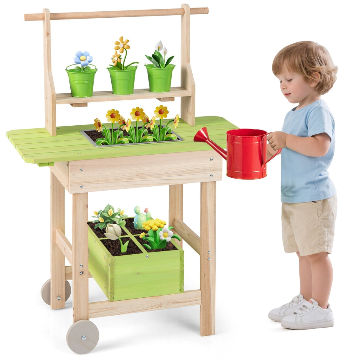 Kids Mud Kitchen with Removable Pots and Planting TroughPlay KitchenTorqelo.com