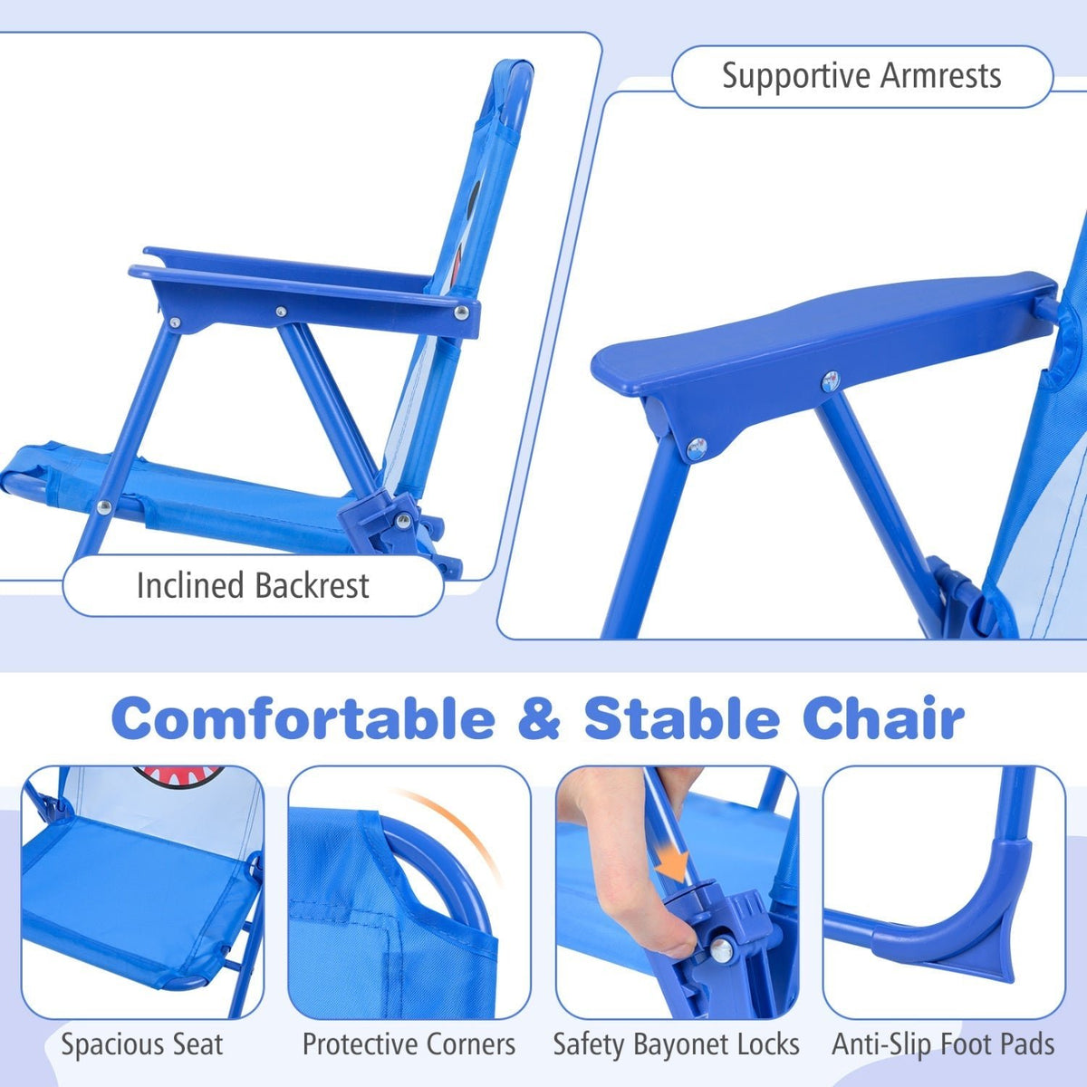 Kids Outdoor Table and Chair Set with 2 Folding Chairs and Height Adjustable UmbrellaTorqelo.com