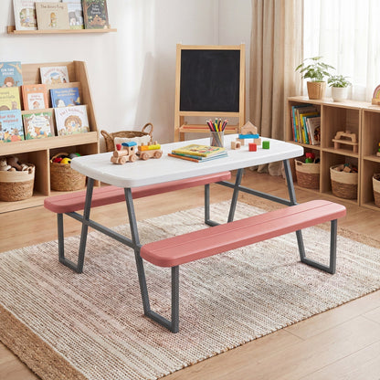 Kids Picnic Table with Benches Seats up to 4Torqelo.com