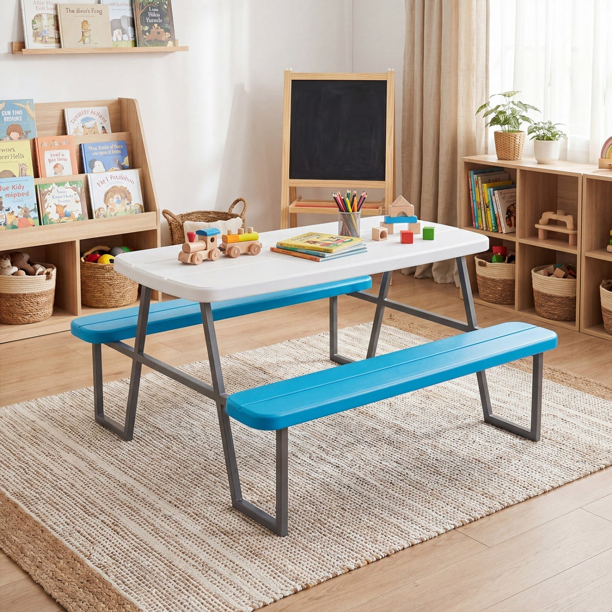 Kids Picnic Table with Benches Seats up to 4Torqelo.com