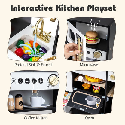 Kids Play Kitchen with Realistic Lights SoundsTorqelo.com