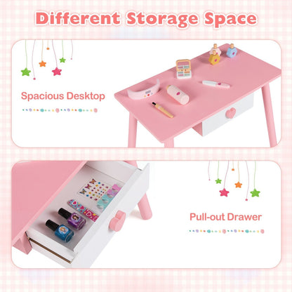 Kids Pretend Nail Salon Playset with Table and StoolsKids VanityTorqelo.com