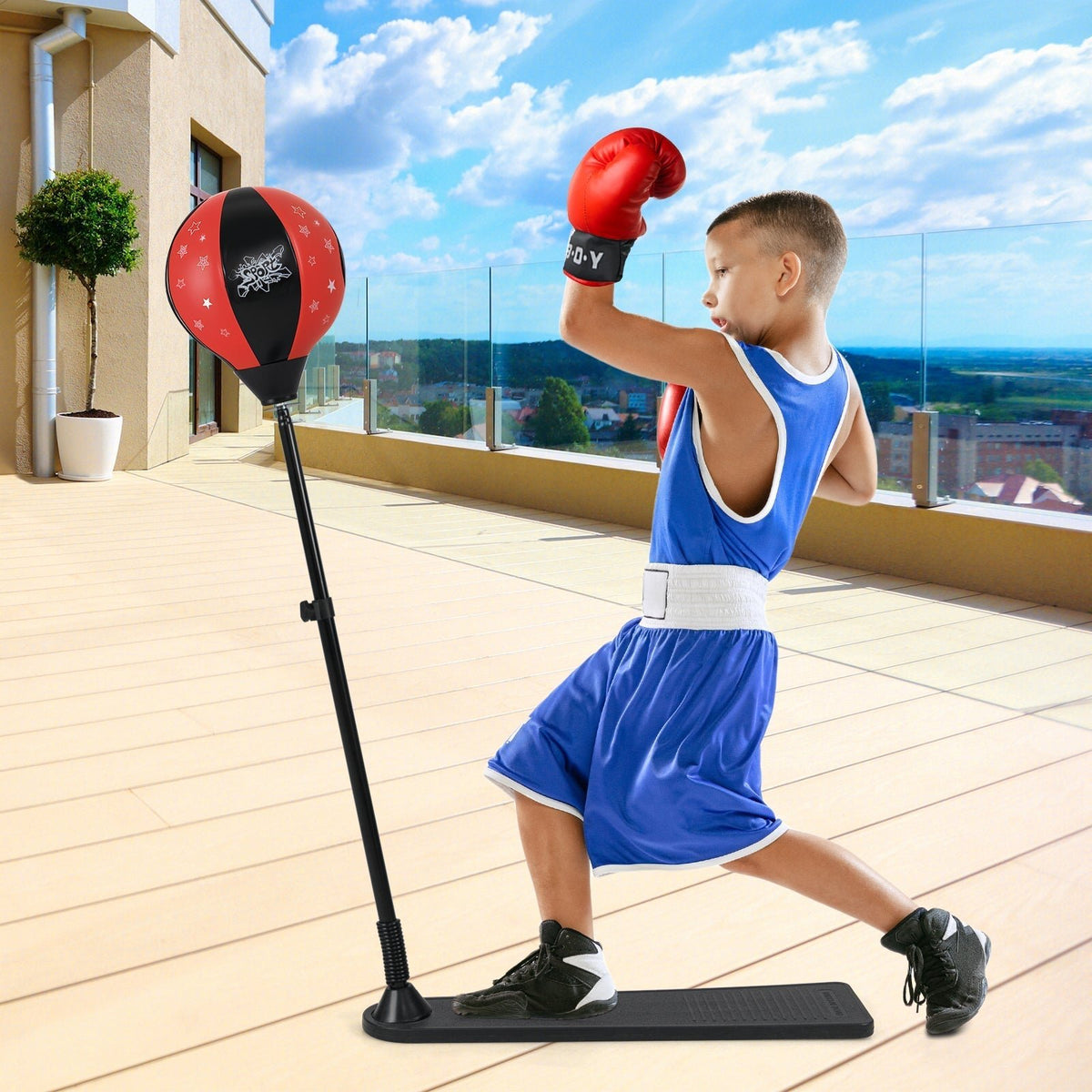 Kids Punching Bag with Adjustable Stand and Boxing GlovesTorqelo.com