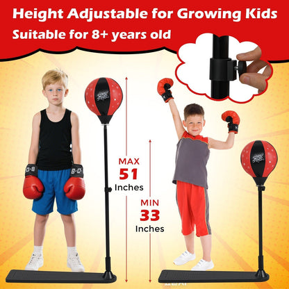 Kids Punching Bag with Adjustable Stand and Boxing GlovesTorqelo.com