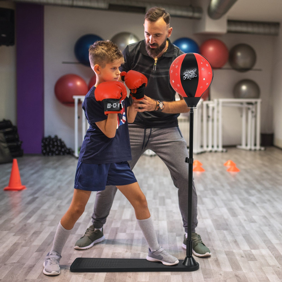 Kids Punching Bag with Adjustable Stand and Boxing GlovesTorqelo.com