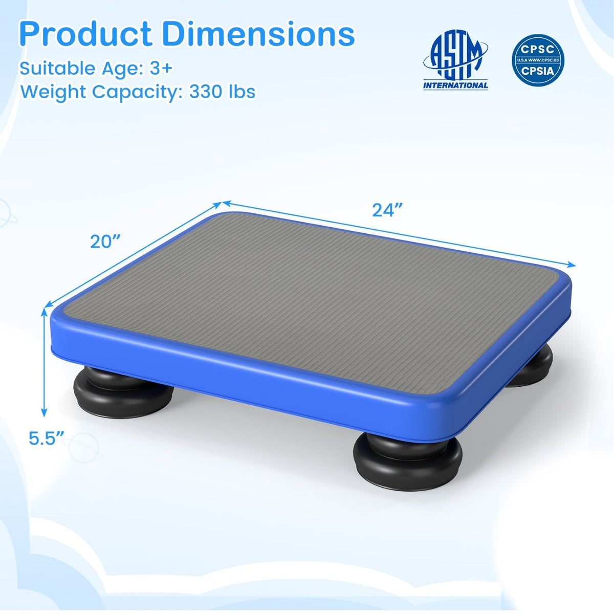 Kids Rebounder Bouncing Board 24x20" with Elastic RopesTrampolineTorqelo.com