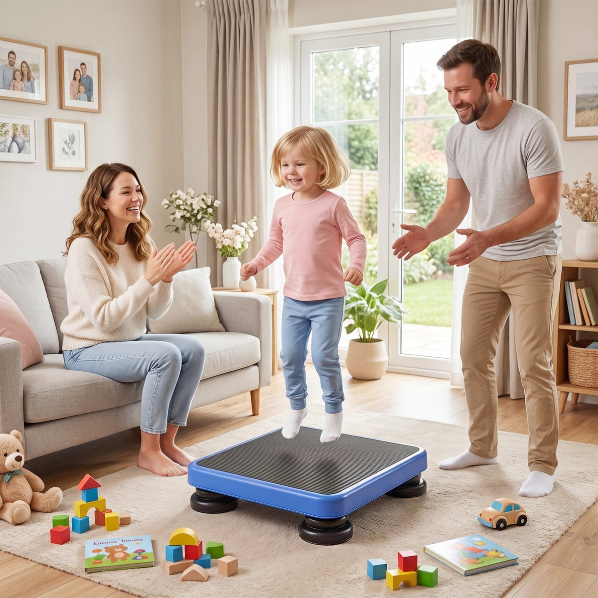 Kids Rebounder Bouncing Board 24x20" with Elastic RopesTrampolineTorqelo.com