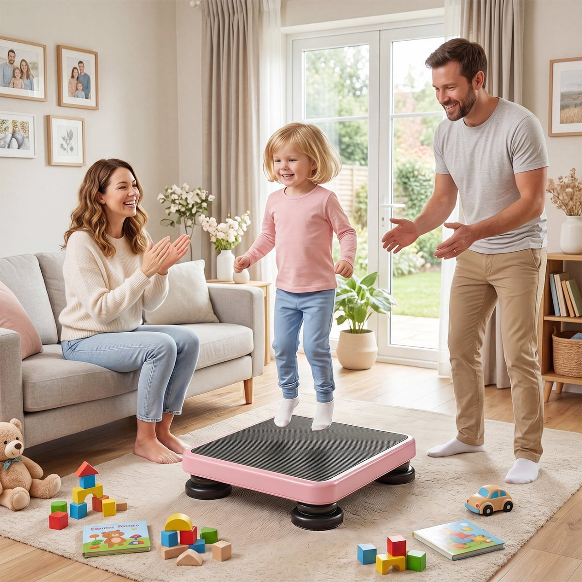 Kids Rebounder Bouncing Board 24x20" with Elastic RopesTrampolineTorqelo.com