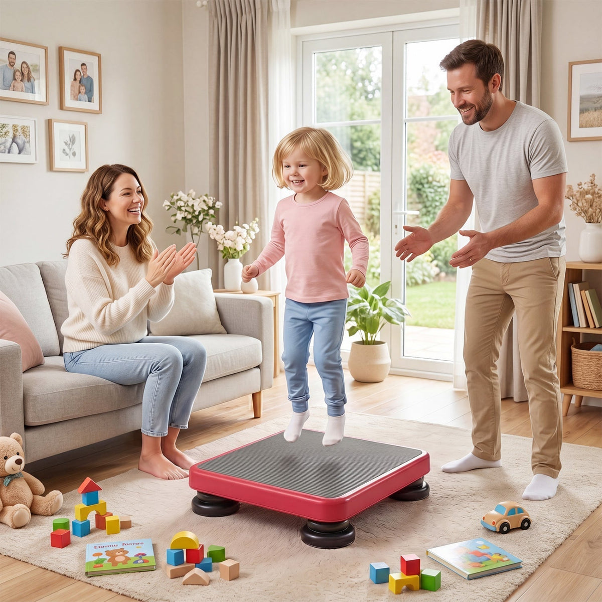 Kids Rebounder Bouncing Board 24x20" with Elastic RopesTrampolineTorqelo.com