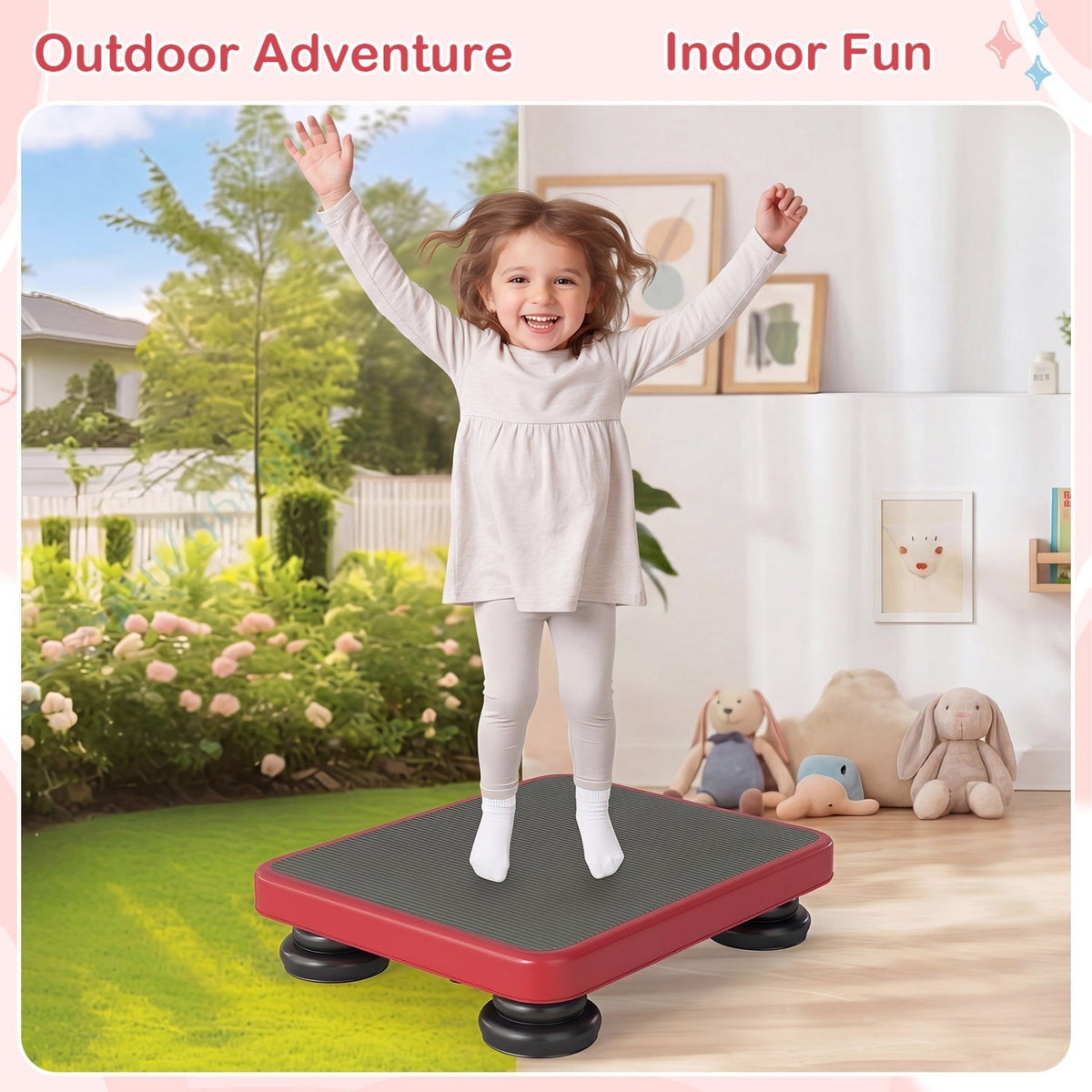 Kids Rebounder Bouncing Board 24x20" with Elastic RopesTrampolineTorqelo.com
