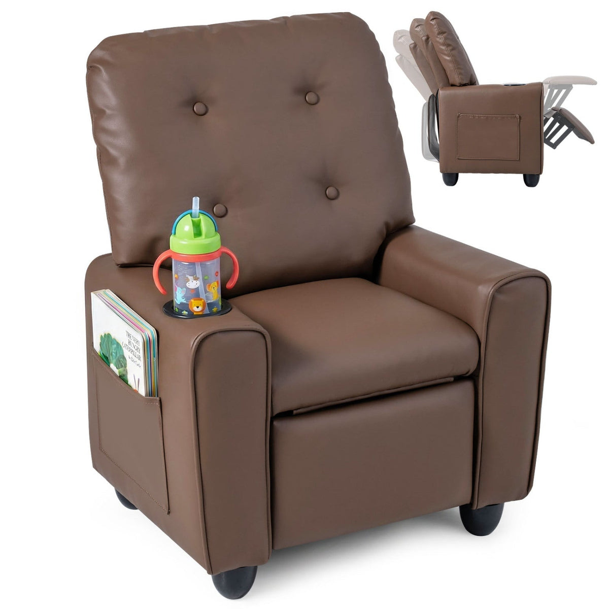 Kids Recliner Chair with Cup Holder & Adjustable BackrestKids ReclinerTorqelo.com