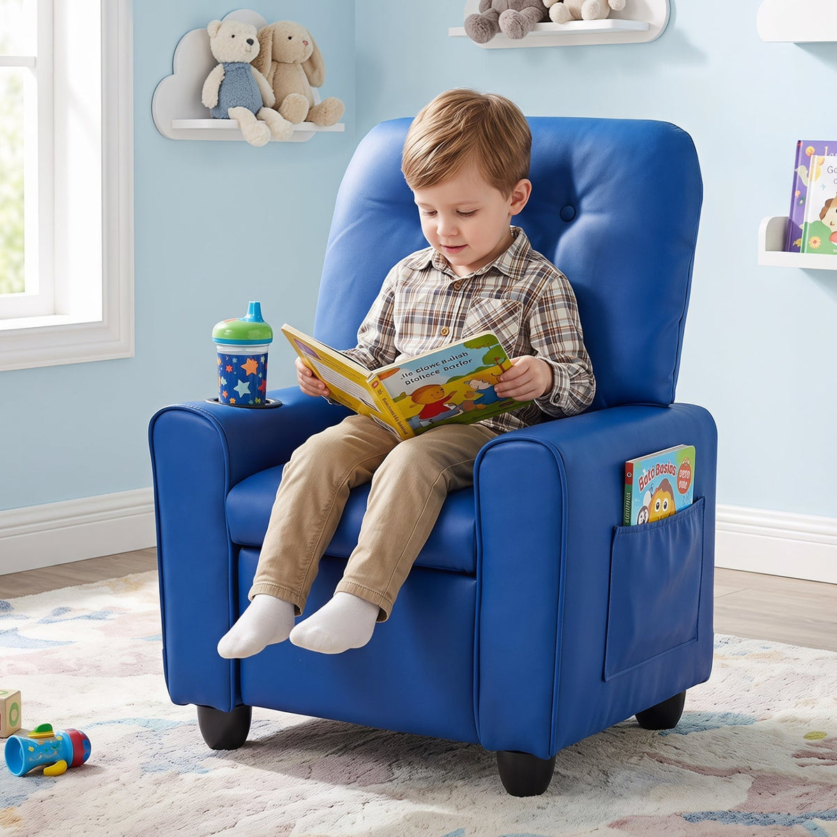 Kids Recliner Chair with Cup Holder & Adjustable BackrestKids ReclinerTorqelo.com