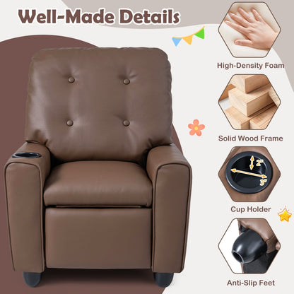 Kids Recliner Chair with Cup Holder & Adjustable BackrestKids ReclinerTorqelo.com