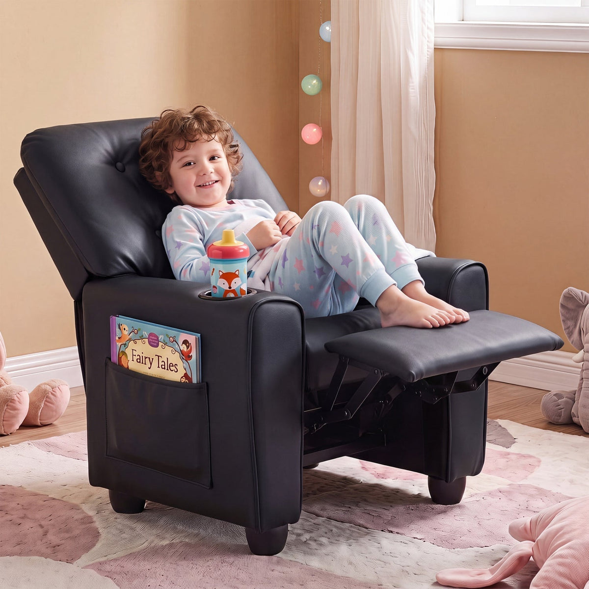 Kids Recliner Chair with Cup Holder & Adjustable BackrestKids ReclinerTorqelo.com
