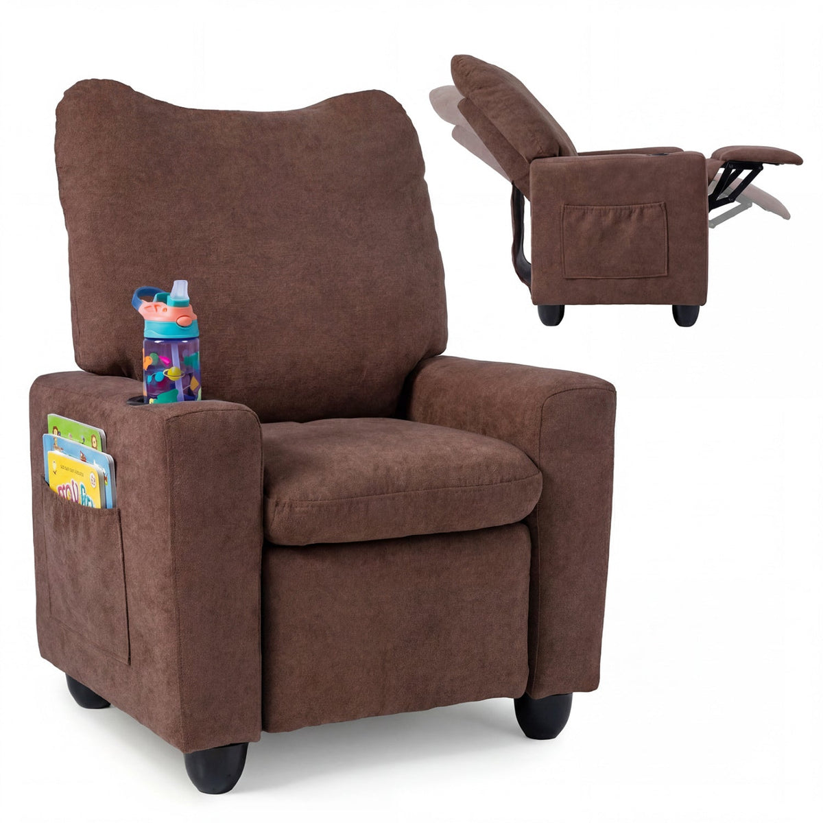 Kids Recliner Sofa with Adjustable Footrest and Cup HolderKids FurnitureTorqelo.com