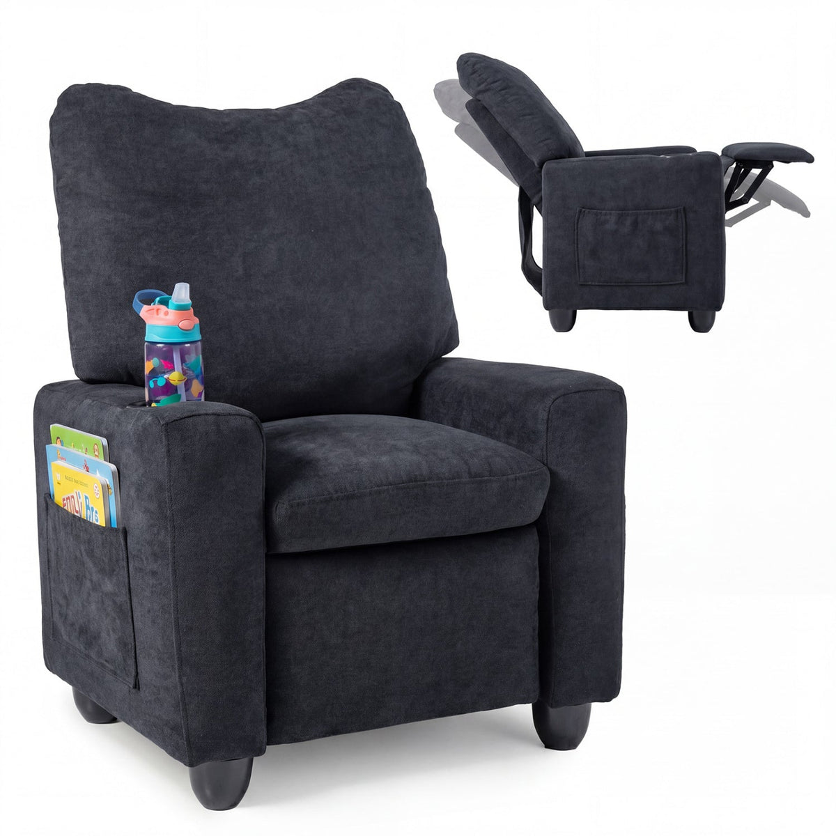 Kids Recliner Sofa with Adjustable Footrest and Cup HolderKids FurnitureTorqelo.com