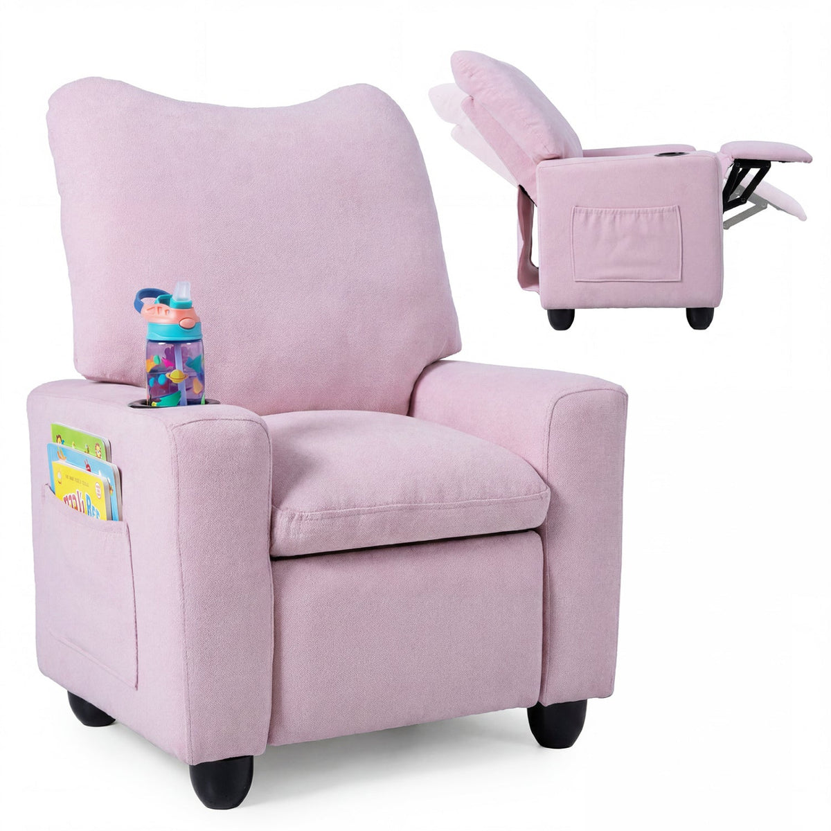 Kids Recliner Sofa with Adjustable Footrest and Cup HolderKids FurnitureTorqelo.com