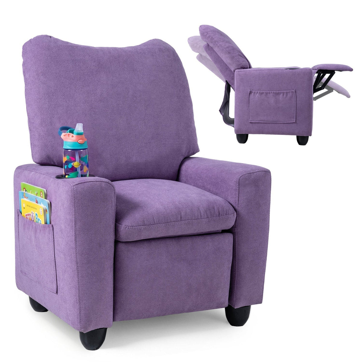 Kids Recliner Sofa with Adjustable Footrest and Cup HolderKids FurnitureTorqelo.com