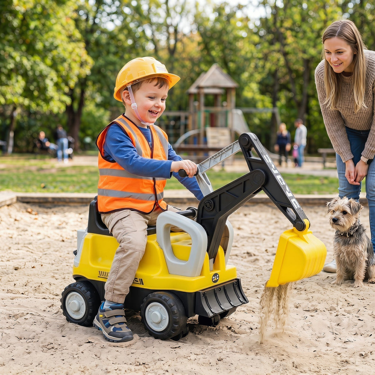 Kids Ride On Tractor with Digging Arm and TrailerRide-On ToyTorqelo.com