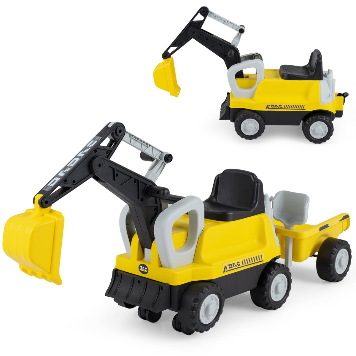 Kids Ride On Tractor with Digging Arm and TrailerRide-On ToyTorqelo.com