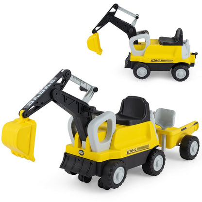 Kids Ride On Tractor with Digging Arm and TrailerRide-On ToyTorqelo.com