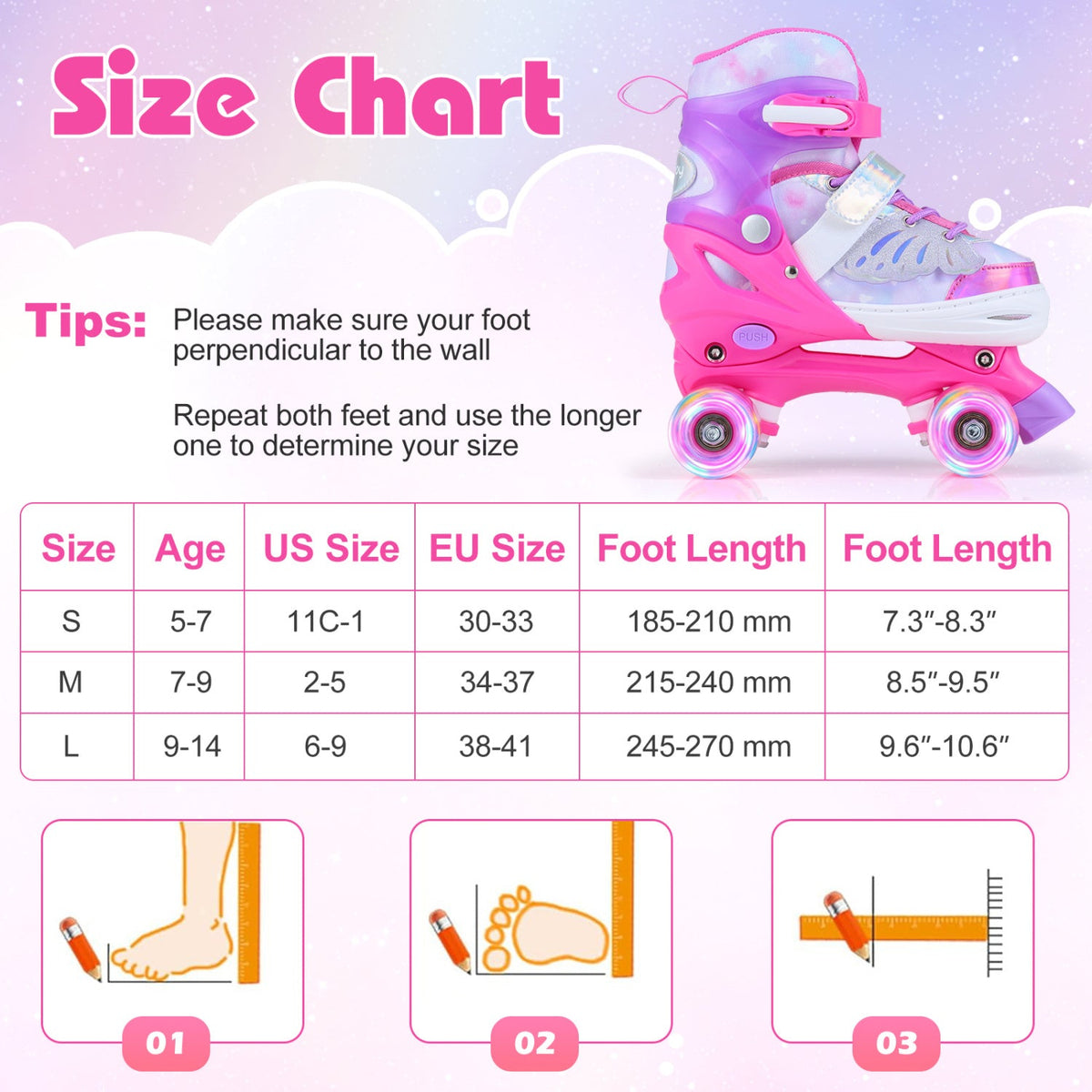 Kids Roller Skates for Toddlers Ages 5-7 with 4 Light-up WheelsTorqelo.com