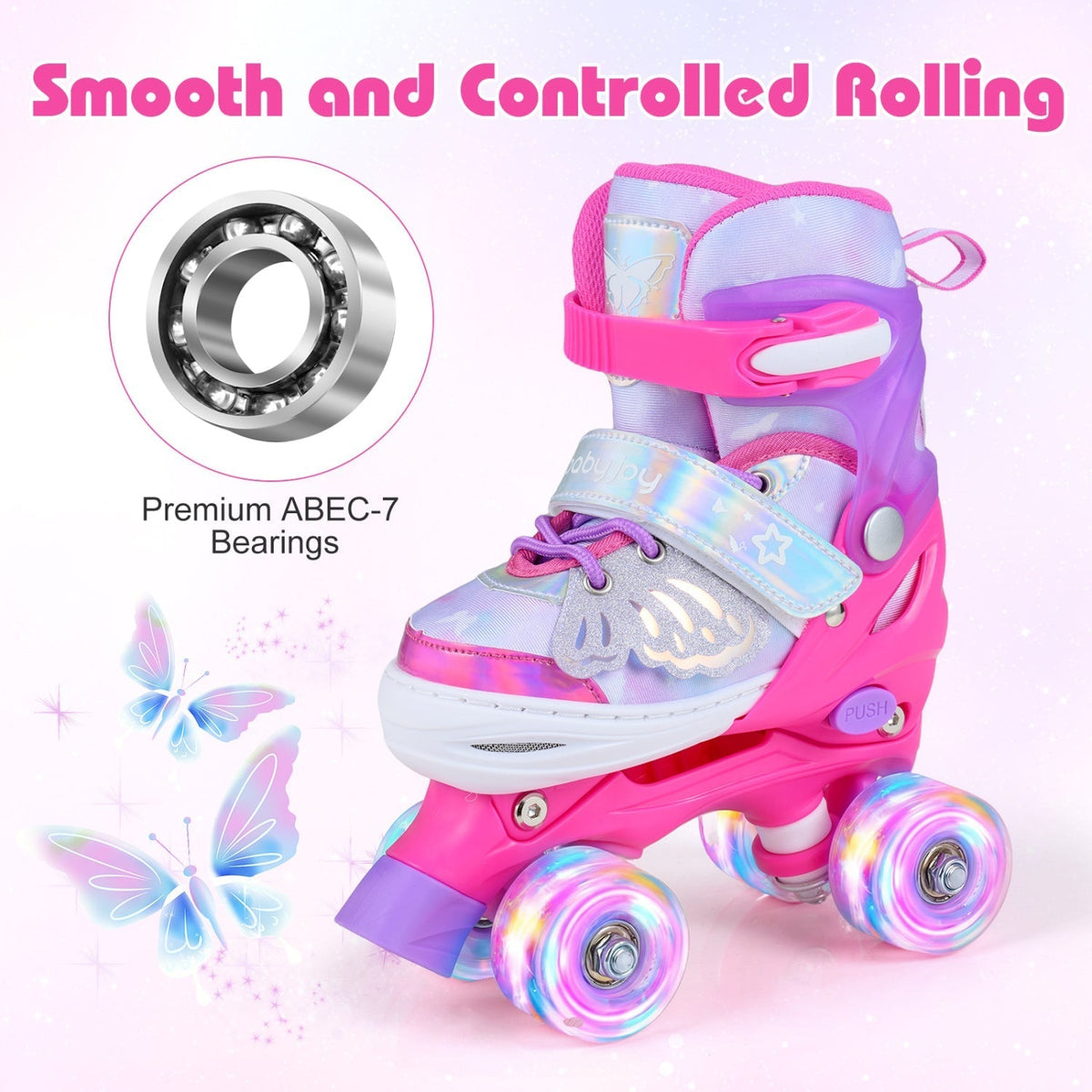 Kids Roller Skates for Toddlers Ages 5-7 with 4 Light-up WheelsTorqelo.com
