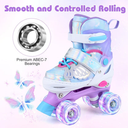 Kids Roller Skates for Toddlers Ages 5-7 with 4 Light-up WheelsTorqelo.com