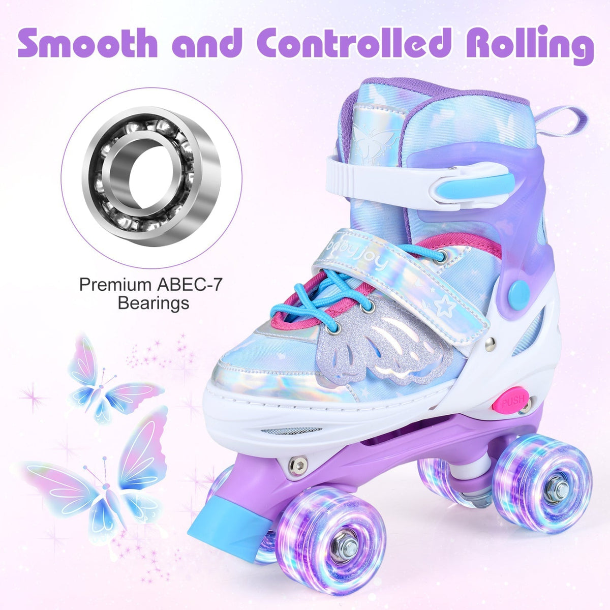 Kids Roller Skates for Toddlers Ages 7-9 with 4 Light up WheelsTorqelo.com