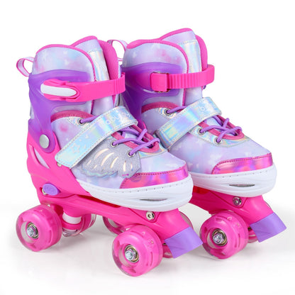Kids Roller Skates for Toddlers Ages 7-9 with 4 Light up WheelsTorqelo.com