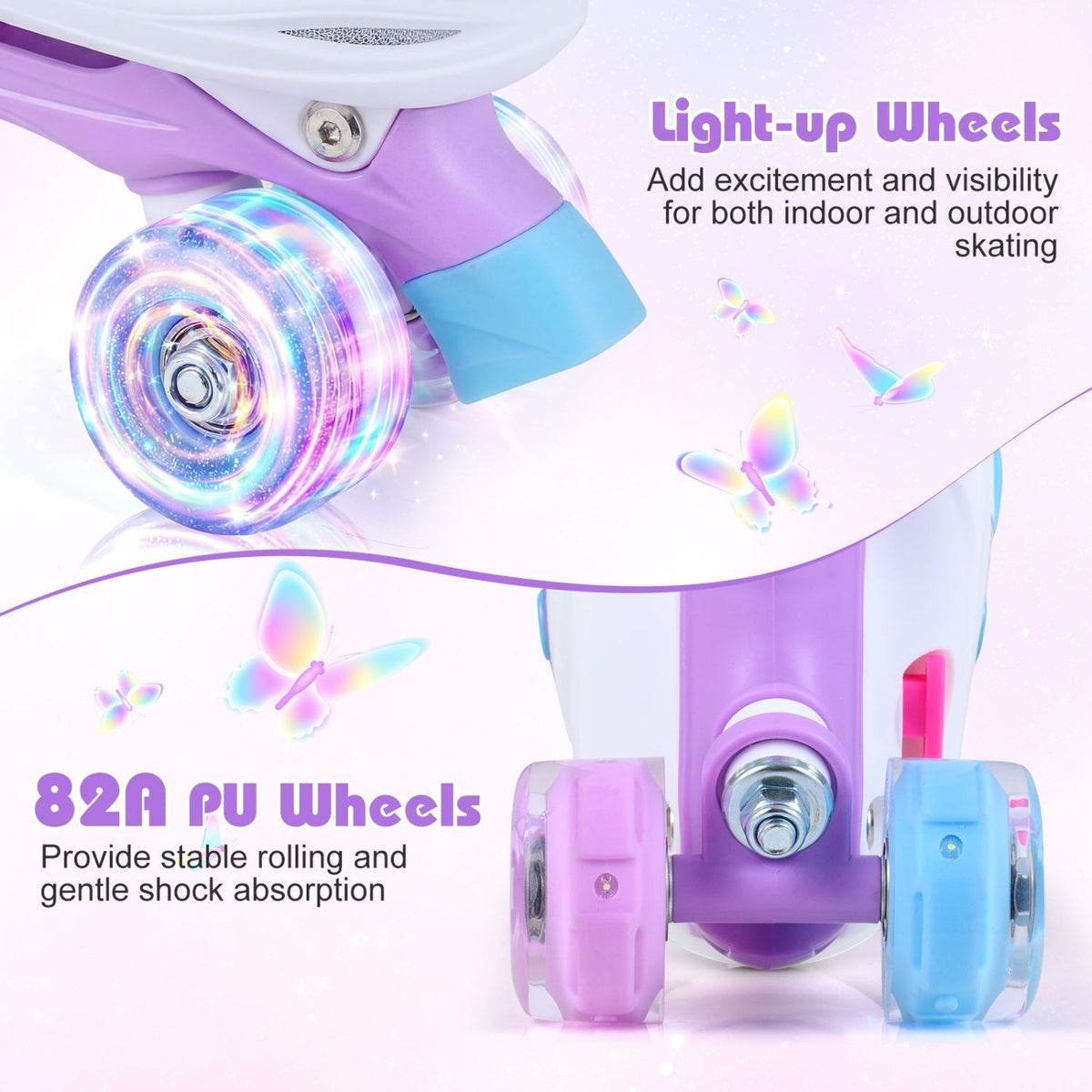 Kids Roller Skates for Toddlers Ages 7-9 with 4 Light up WheelsTorqelo.com