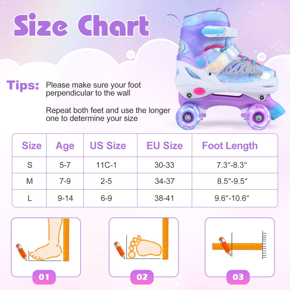 Kids Roller Skates for Toddlers Ages 7-9 with 4 Light up WheelsTorqelo.com