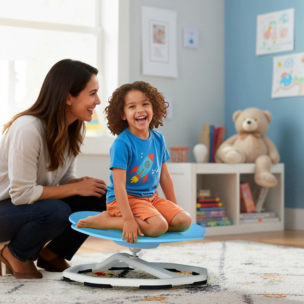 Kids Sensory Swivel Chair Cat Claw 360¬∞ Spinning Chair with Non-Slip Metal BaseTorqelo.com