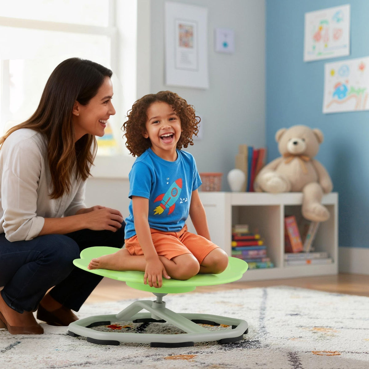 Kids Sensory Swivel Chair Cat Claw 360¬∞ Spinning Chair with Non-Slip Metal BaseTorqelo.com