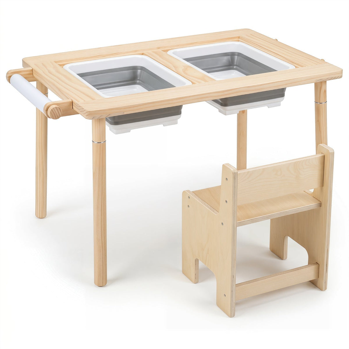 Kids Sensory Table Set with Adjustable Height and 2 ChairsKids Table SetTorqelo.com